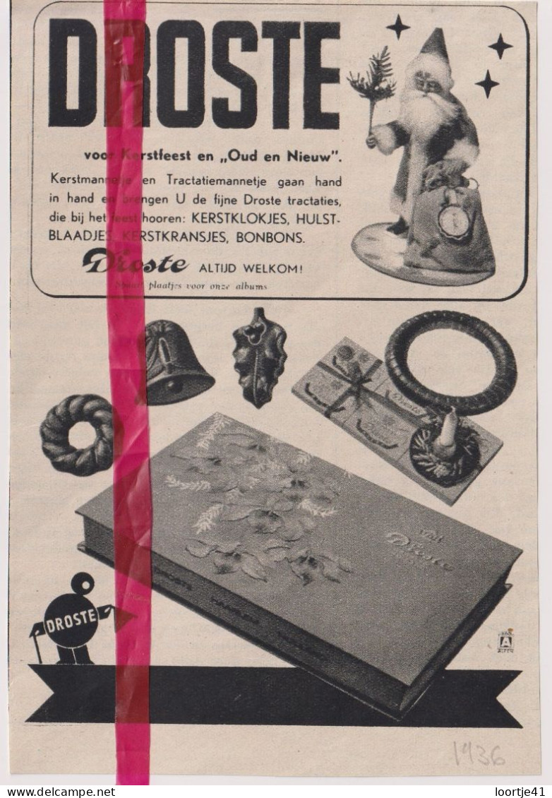 Pub Reclame - Chocolade Droste - Orig. Knipsel Coupure Tijdschrift Magazine - 1936 - Zonder Classificatie