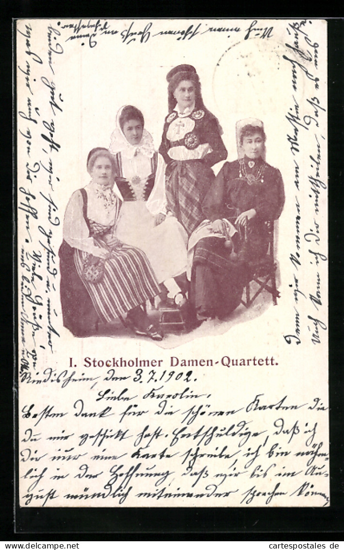 AK Stockholmer Damen-Quartett, Trachten  - Musique Et Musiciens