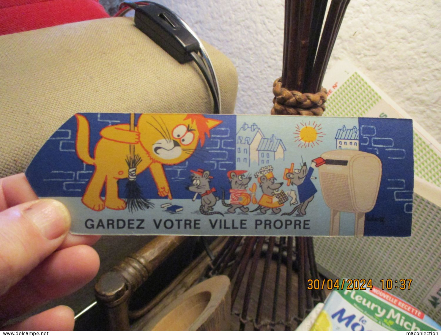 (1) Marque Page Illustré Par Barberousse  Chat Et Souris Propreté De Paris - Bookmarks