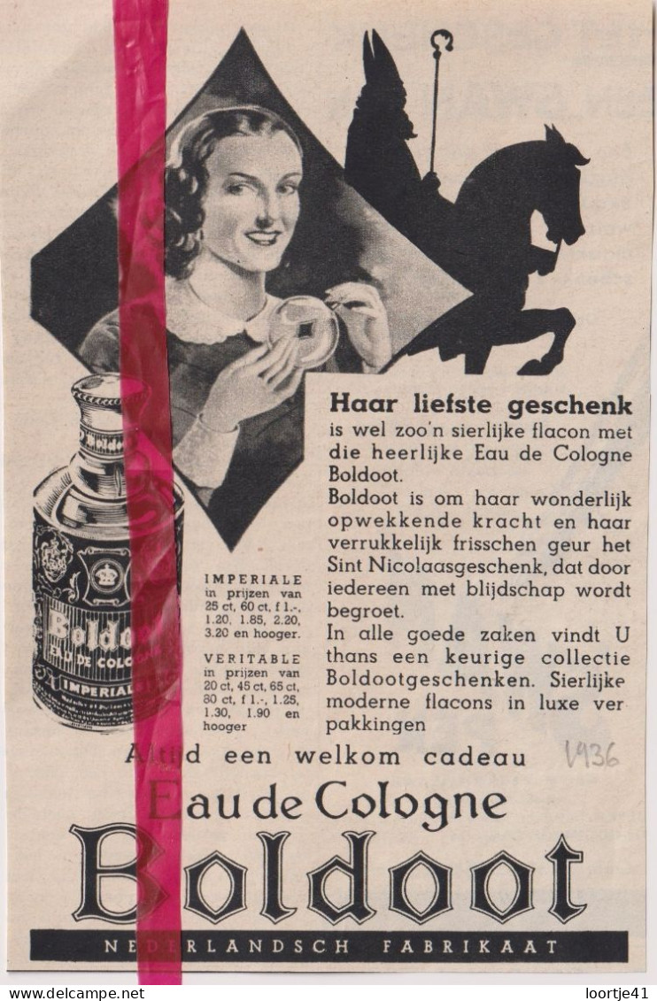 Pub Reclame - Eau De Cologne Boldoot - Orig. Knipsel Coupure Tijdschrift Magazine - 1936 - Non Classés