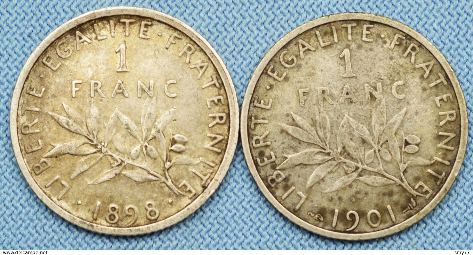 France • Lot 2x • 1 Franc Semeuse — 1898 — 1901 • [24-706] - 1 Franc