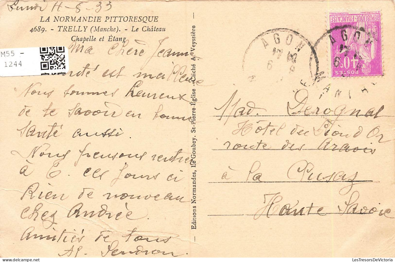FRANCE - Trelly - Le Château - Chapelle Et étang - Carte Postale Ancienne - Sonstige & Ohne Zuordnung