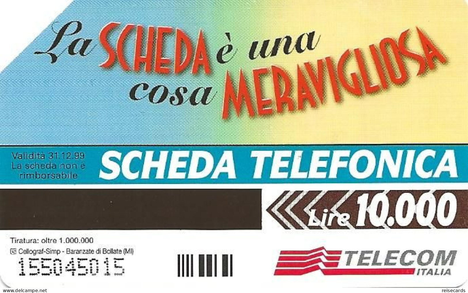 Italy: Telecom Italia - La Scheda è Una Cosa Meravigliosa - Pubbliche Pubblicitarie