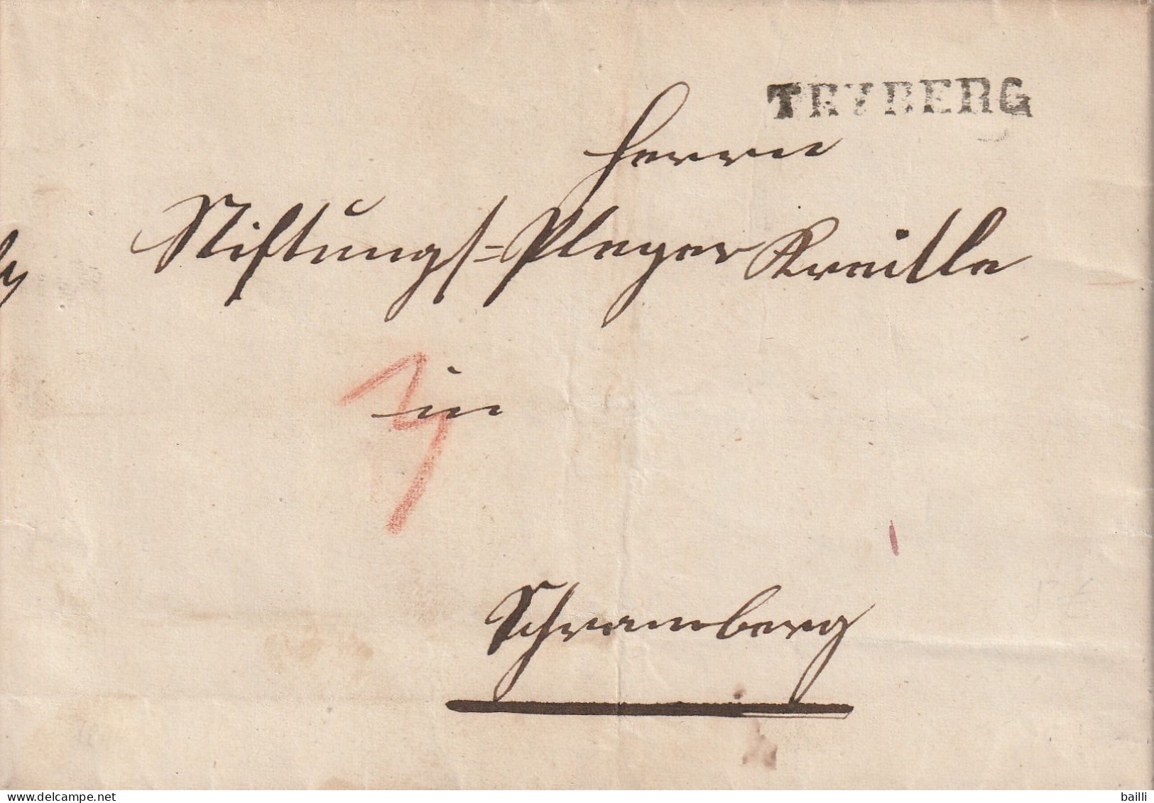 Allemagne Lettre Avec Correspondance Tryberg 1844 - Préphilatélie