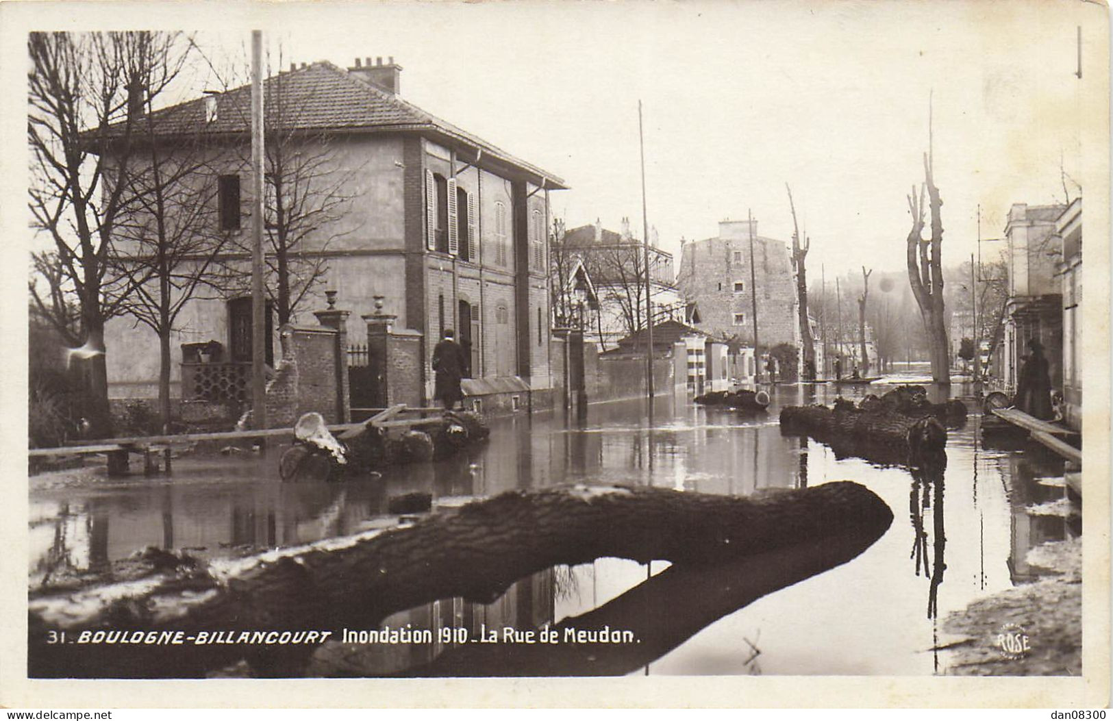 92 BOULOGNE BILLANCOURT INONDATION 1910 LA RUE DE MEUDON - Boulogne Billancourt