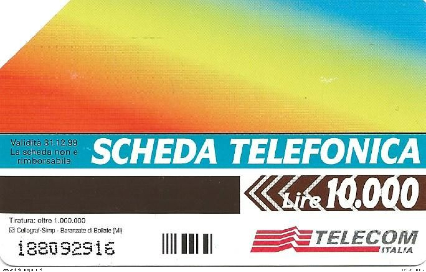 Italy: Telecom Italia - Scheda Telefonica - Públicas  Publicitarias
