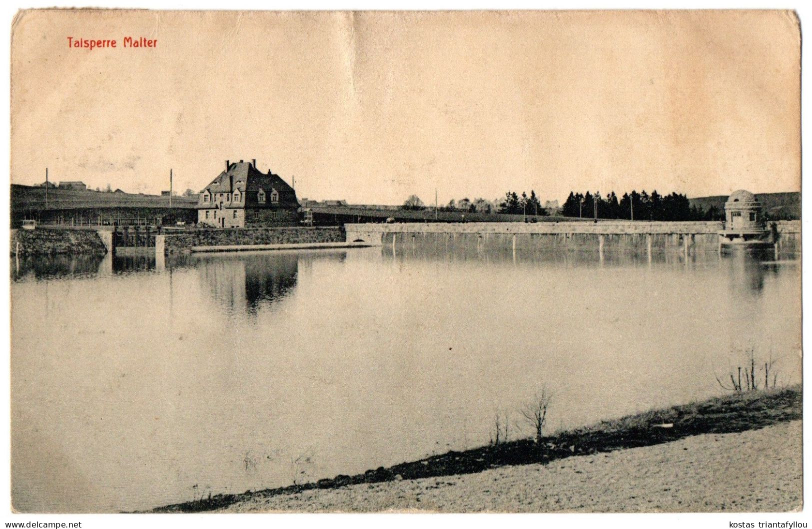 1.12.6 GERMANY, TALSPERRE MALTER, 1915 , POSTCARD - Dippoldiswalde