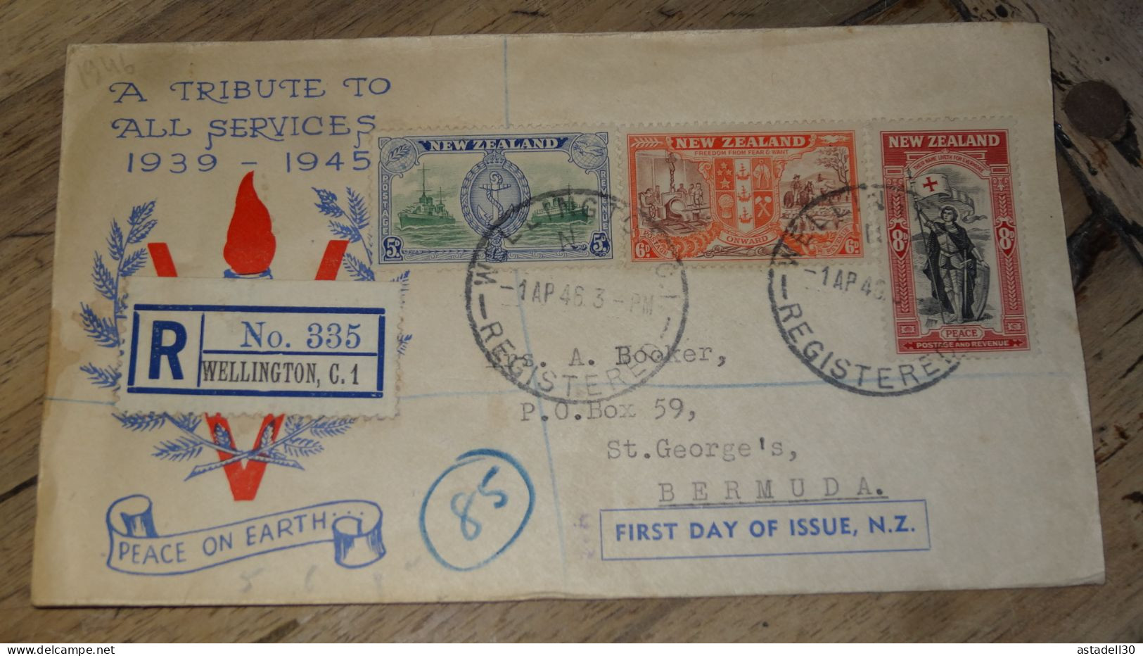 Enveloppe FDC, NEW ZEALAND - 1946 ......... ..... 240424 ....... CL7-8 - Lettres & Documents
