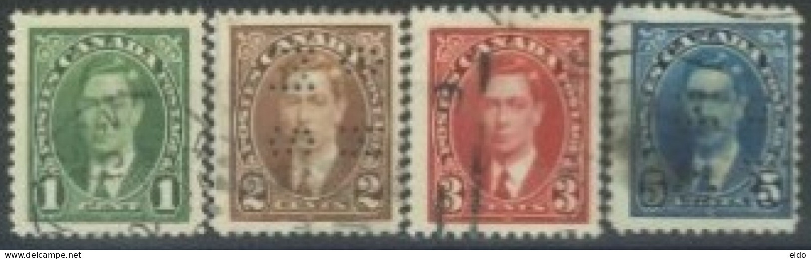 CANADA -1937, KING GEORGE VI STAMPS SET OF 4, USED. - Used Stamps