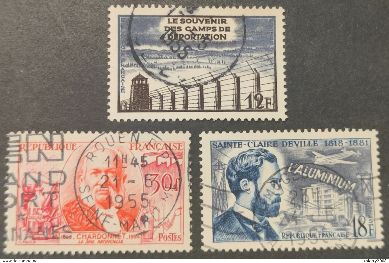 N° 1024/1017/1023  Avec Oblitération Cachet à Date D'Epoque De 1955  TB - Used Stamps