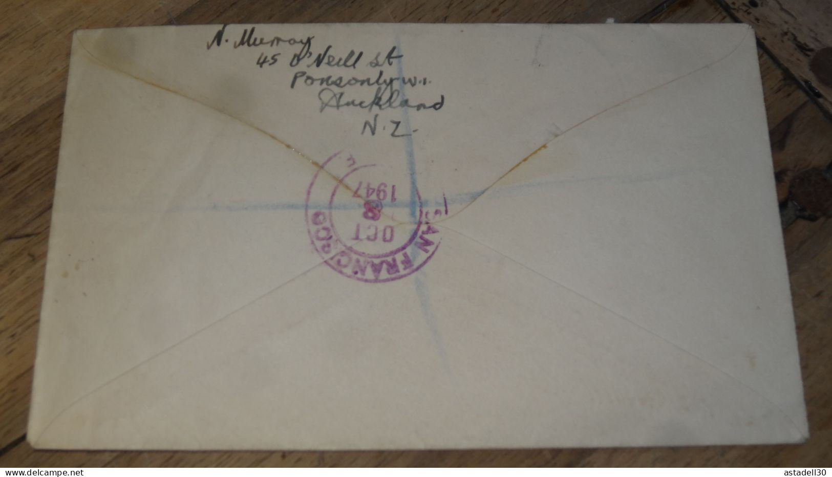 Enveloppe NEW ZEALAND To USA - Avion, Registered, 1947 Auckland ......... ..... 240424 ....... CL7-10 - Briefe U. Dokumente