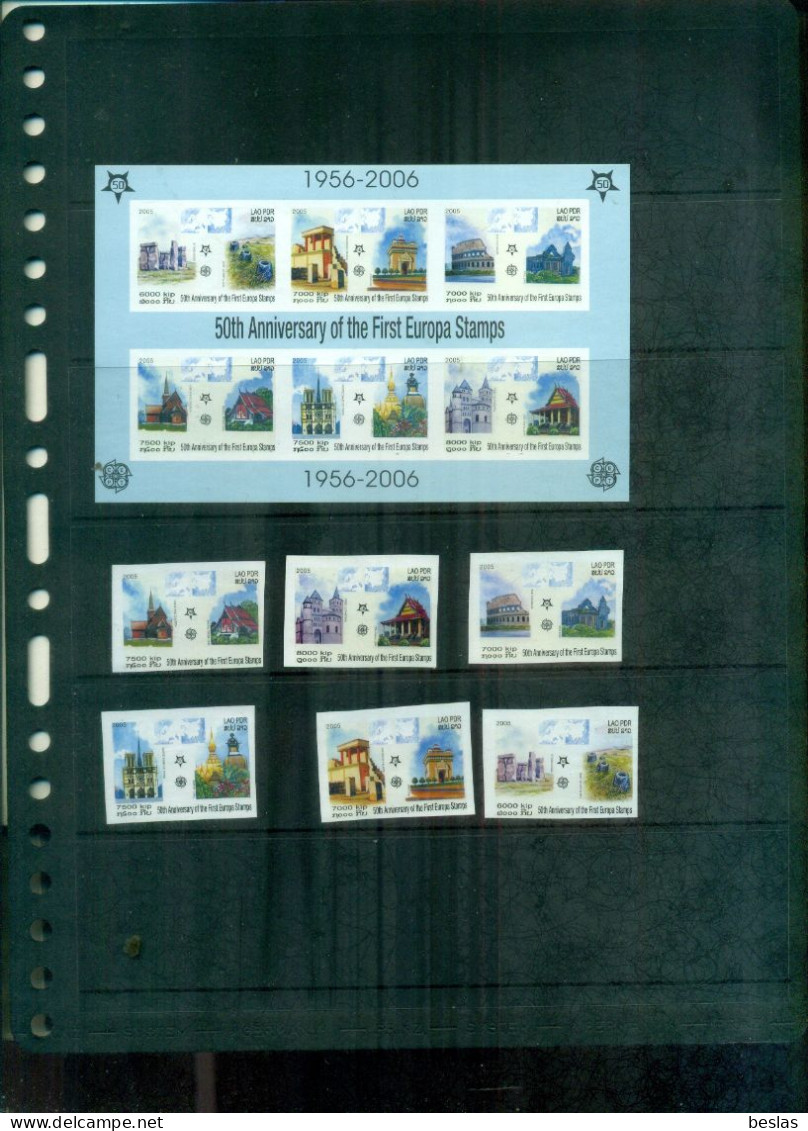 LAOS  50 TIMBRES EUROPA CEPT 6 VAL + BF NON DENTELES  NEUFS A PARTIR DE 2 EUROS - Laos