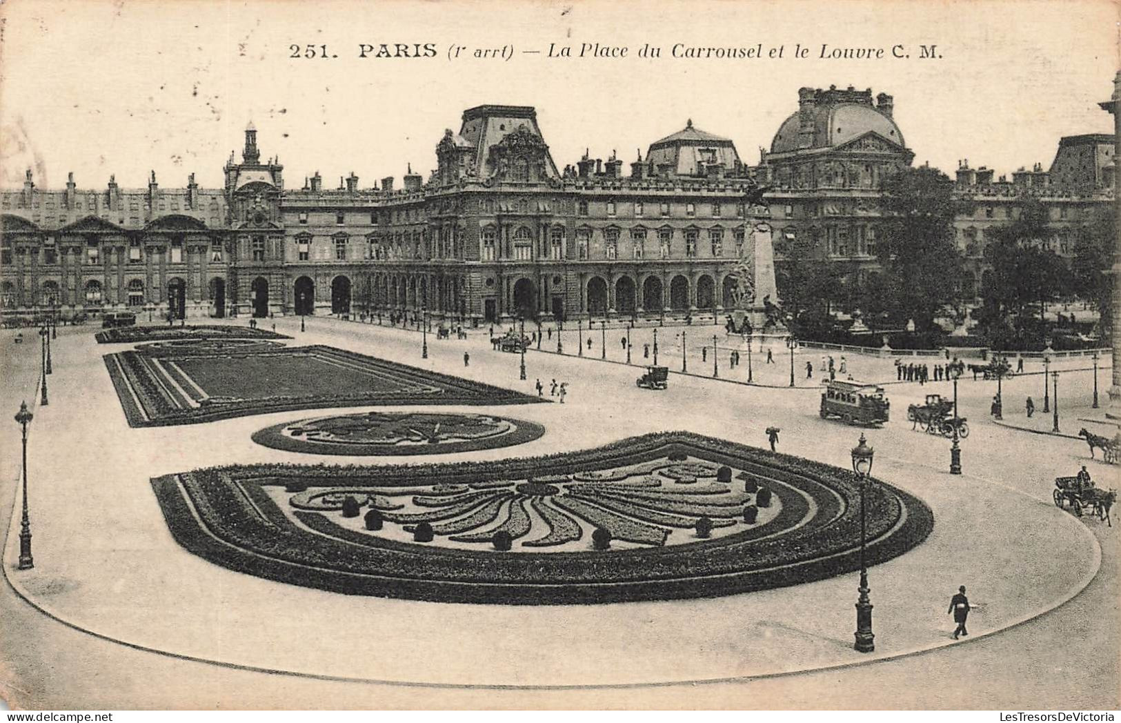 FRANCE - Paris - La Place Du Carrousel Et Le Louvre - C.M - Animé - Carte Postale Ancienne - Sonstige Sehenswürdigkeiten