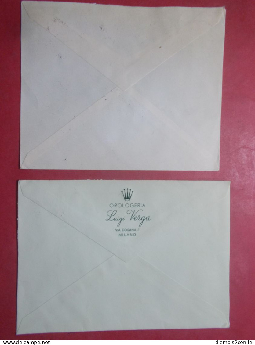 Marcophilie - Lot 2 Lettres Enveloppes Oblitérations Timbres ITALIE Destination SUISSE (B340) - 1946-60: Poststempel