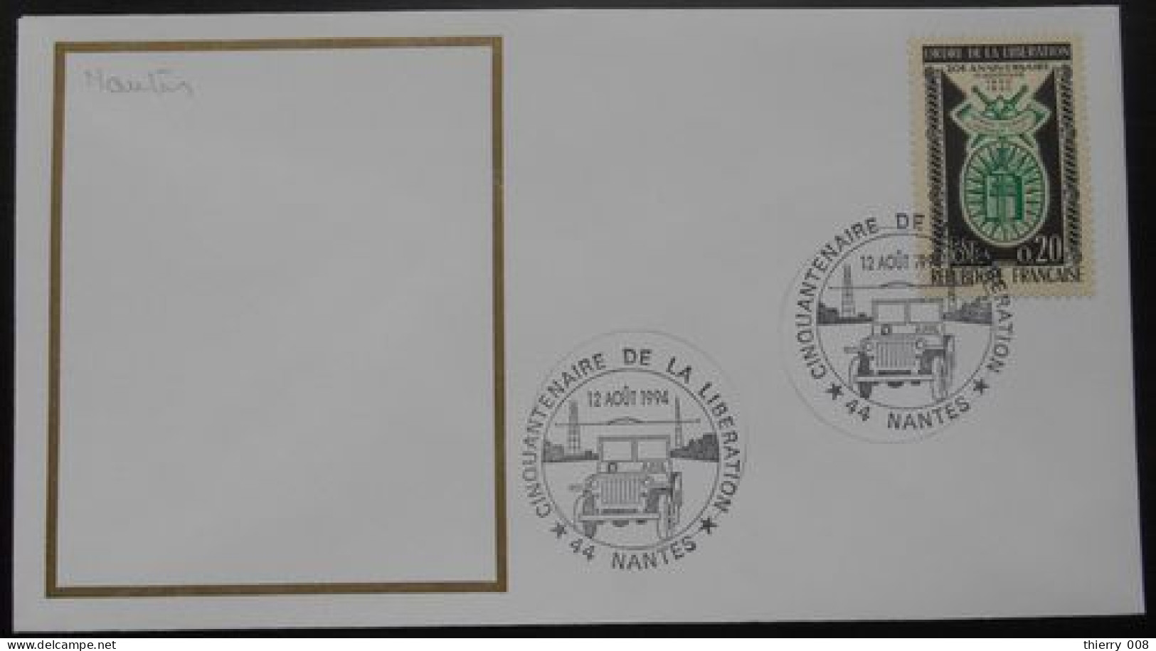 N03 Cachet Temporaire Nantes 44 Loire Atlantique Cinquantenaire De La Libération 12 Août 1994 - Commemorative Postmarks