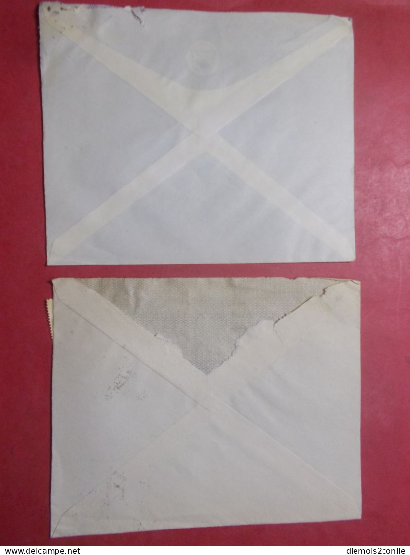 Marcophilie - Lot 2 Lettres Enveloppes Oblitérations Timbres ITALIE Destination SUISSE (B341) - 1946-60: Poststempel