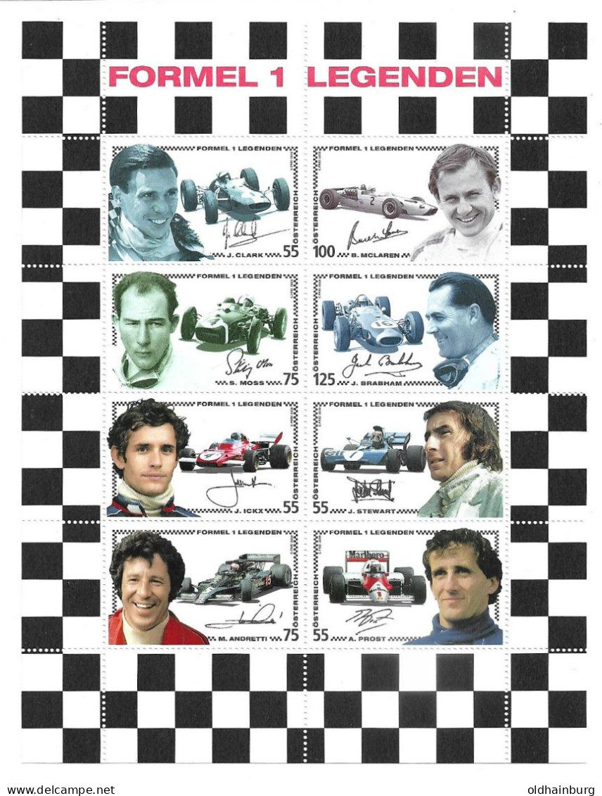 0504c: Österreich ** Ausgaben "Formel 1- Legenden" Postfrisch ** Siehe 2 Scans - Voitures