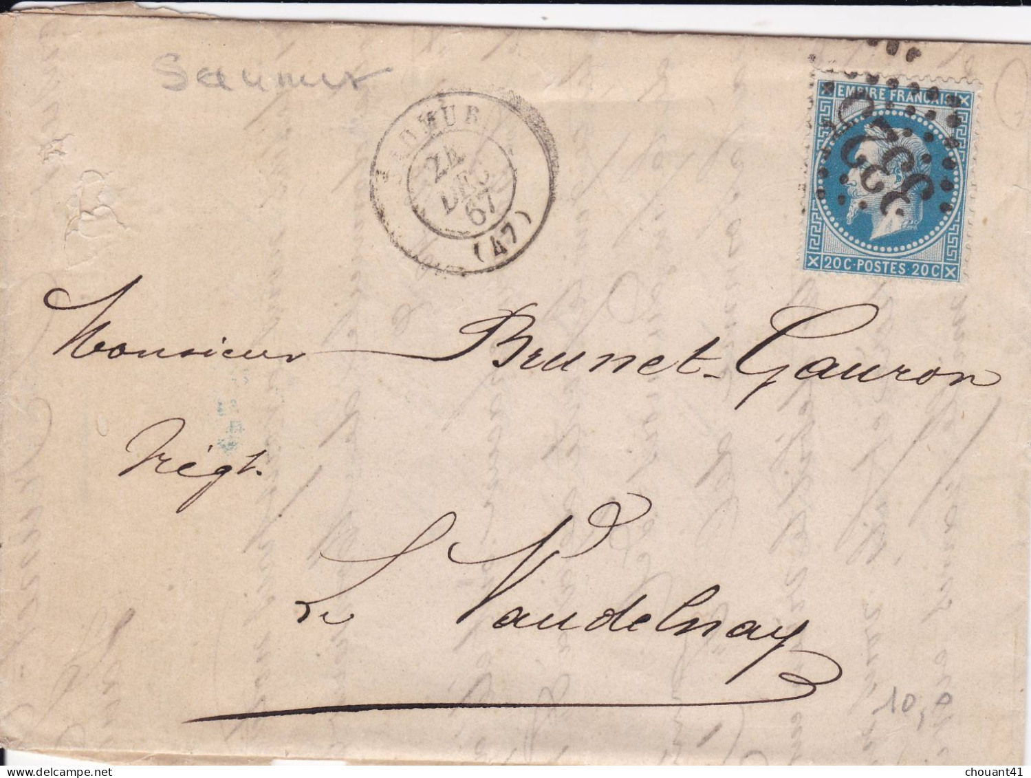 LAC 29A GC 3325 Saumur  Pour  Vaudelnay    1867 - 1849-1876: Classic Period