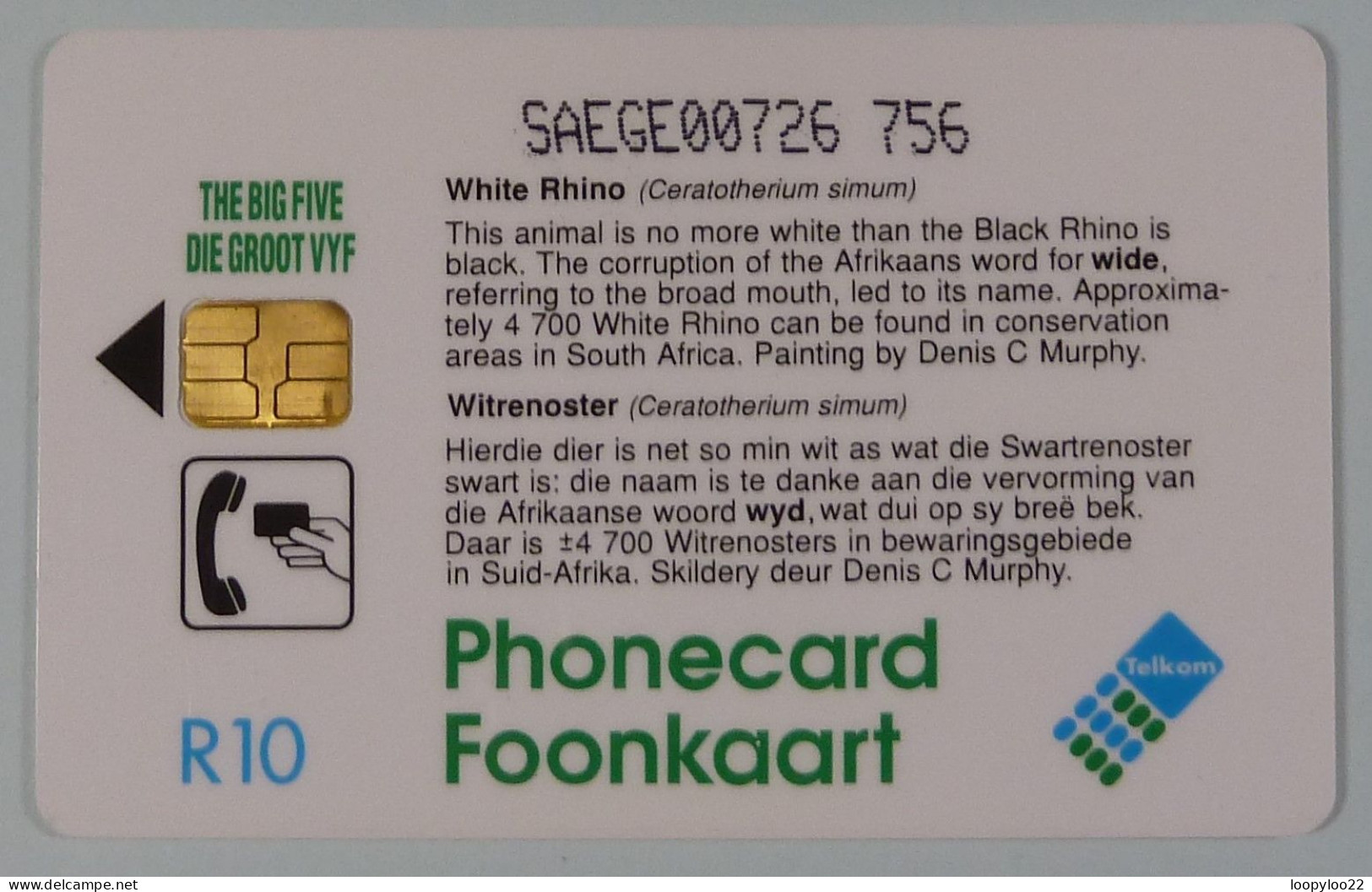 SOUTH AFRICA - R10 - SAF-05 - Rhino - For Marketing Use Only - Afrique Du Sud