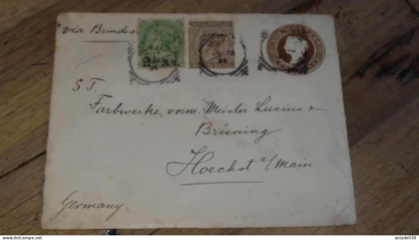 FRONT Cover, INDIA, Bombay To Germany 1894 ......... ..... 240424 ....... CL-8-6 - 1882-1901 Imperium