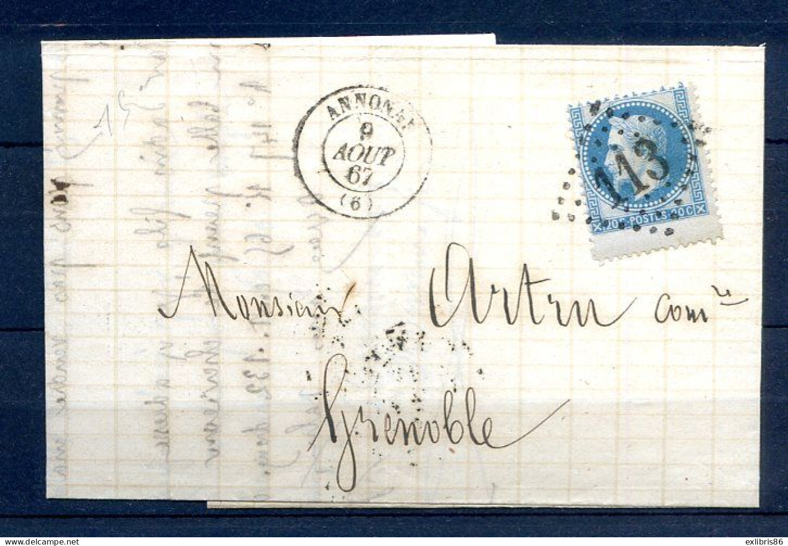 200324 LETTRE N° 29   énorme Variété  En Bas De Feuille - 1849-1876: Periodo Clásico