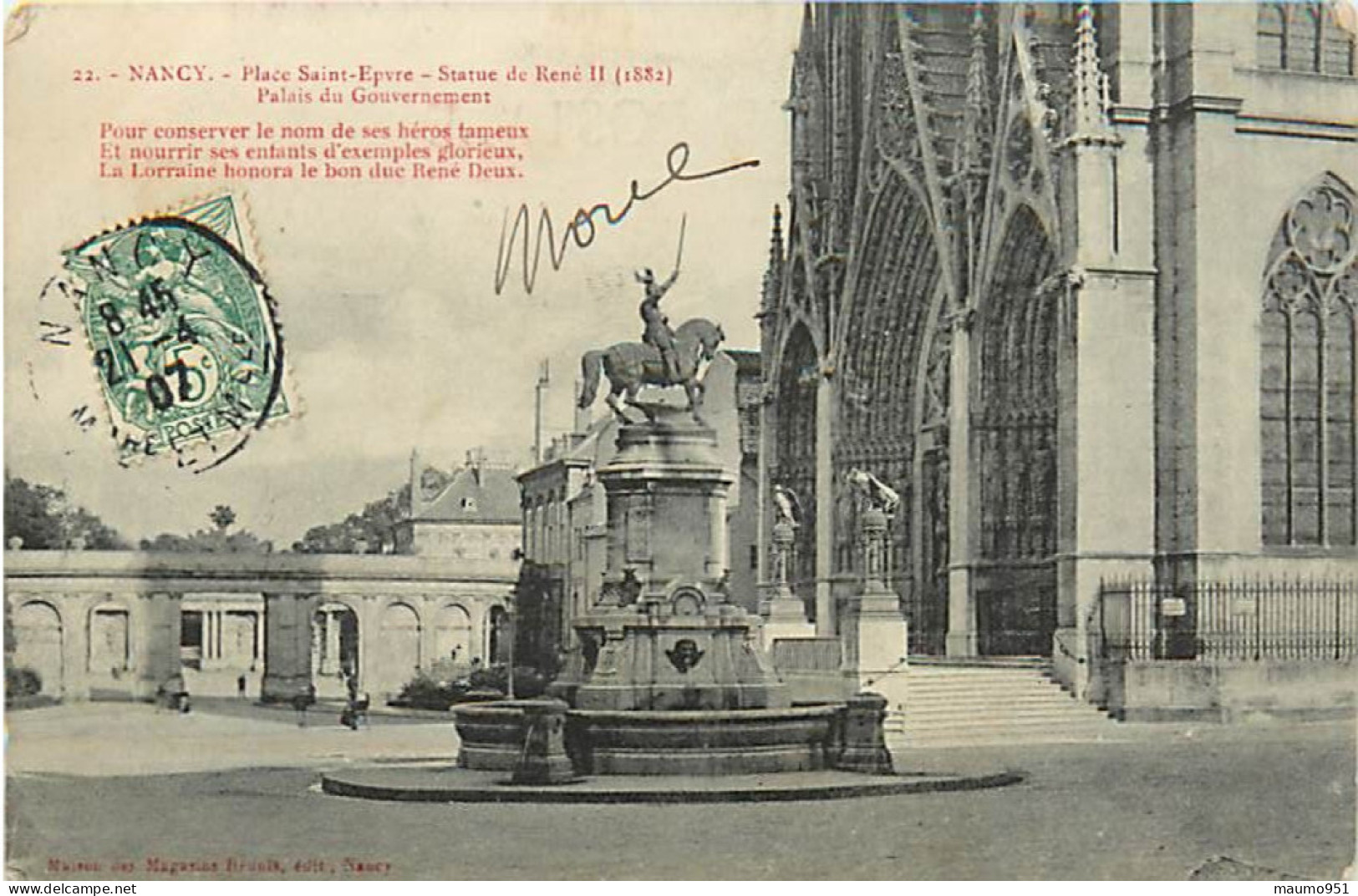 54  NANCY - Place Saint Epvre Statue De René Ii( 1882) - Nancy