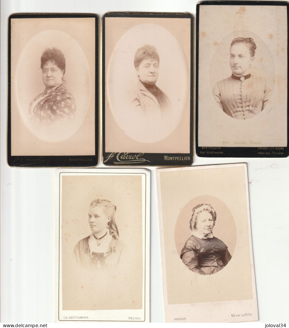 Lot N° 28 - 10 Photos Format CDV Femme - Anciennes (Av. 1900)