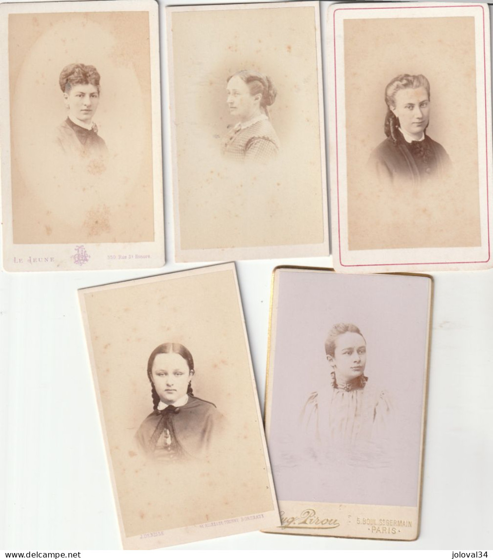 Lot N° 28 - 10 Photos Format CDV Femme - Anciennes (Av. 1900)