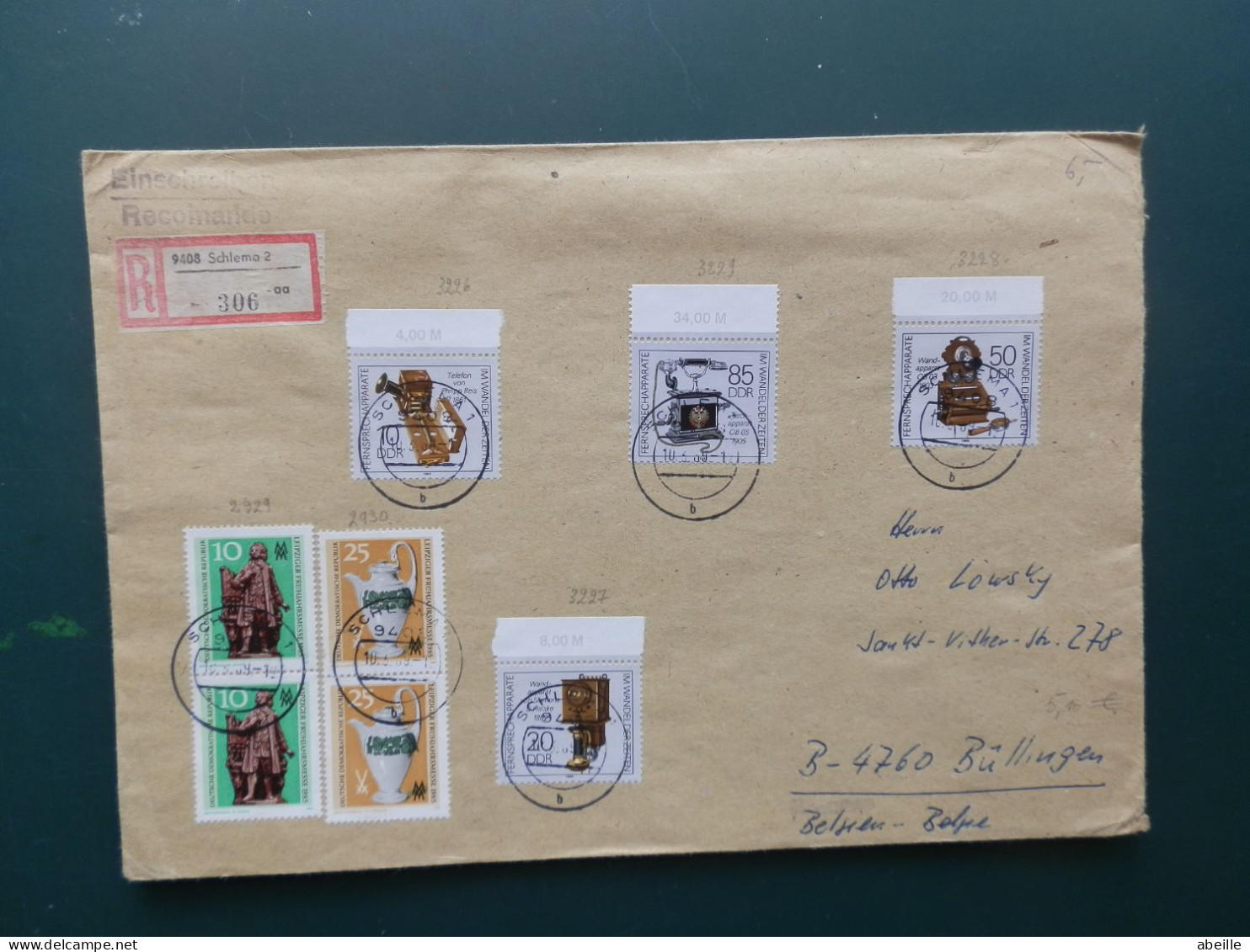 GROOT FORMAAT  LOT41 /   LETTRE . DDR POUR LA BELG.1989 - Storia Postale