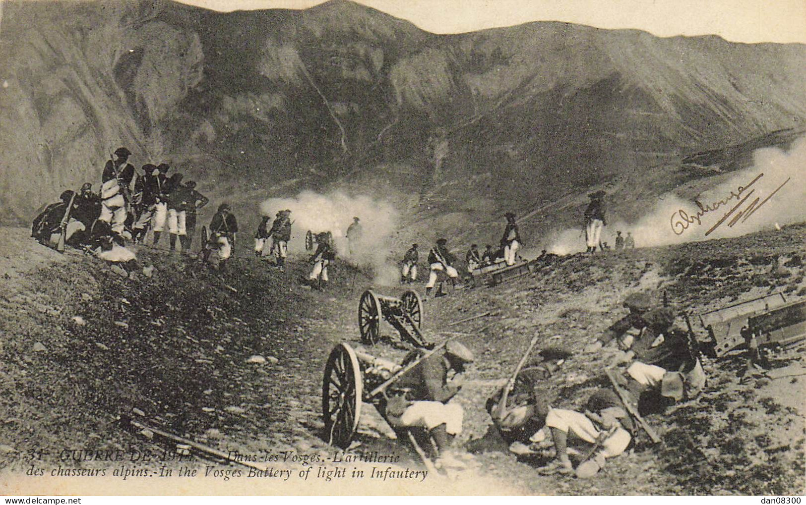 GUERRE DE 1914 DANS LES VOSGES L'ARTILLERIE DES CHASSEURS ALPINS - War 1914-18