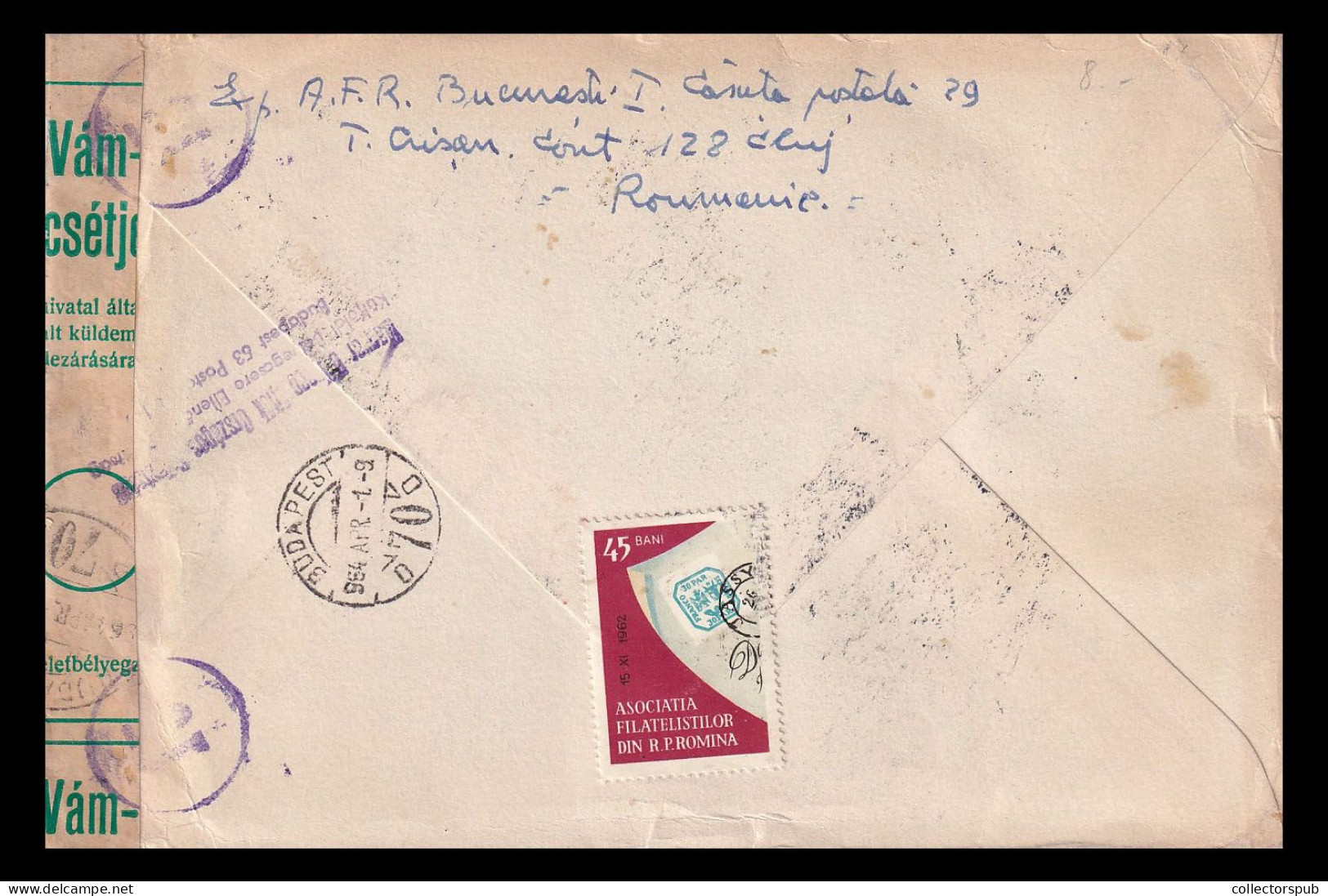 ROMANIA 1964. Interesting Cover To Hungary, With Space Blokk - Brieven En Documenten