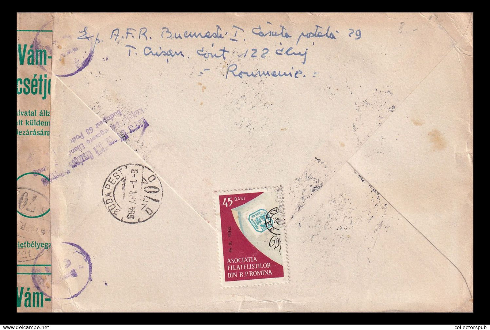 ROMANIA 1964. Interesting Cover To Hungary, With Space Blokk - Cartas & Documentos