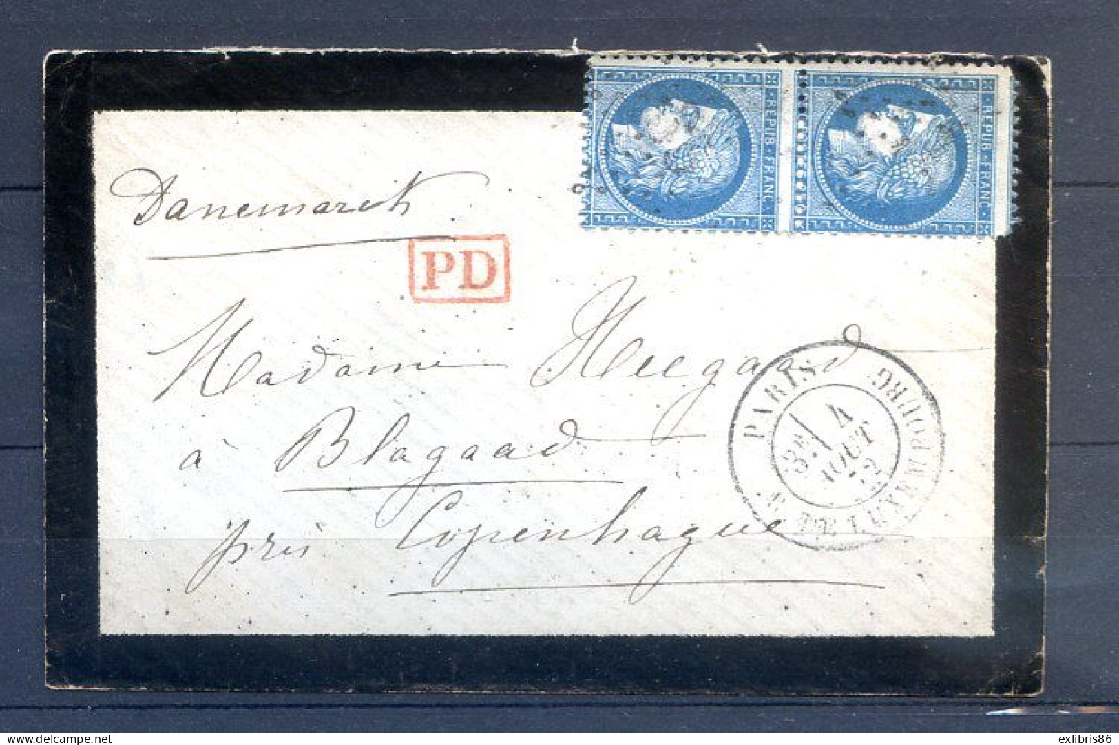 200324 LETTRE N° 60A En Paire Variété Piquage + Cachet Danois Au Dos - 1849-1876: Classic Period