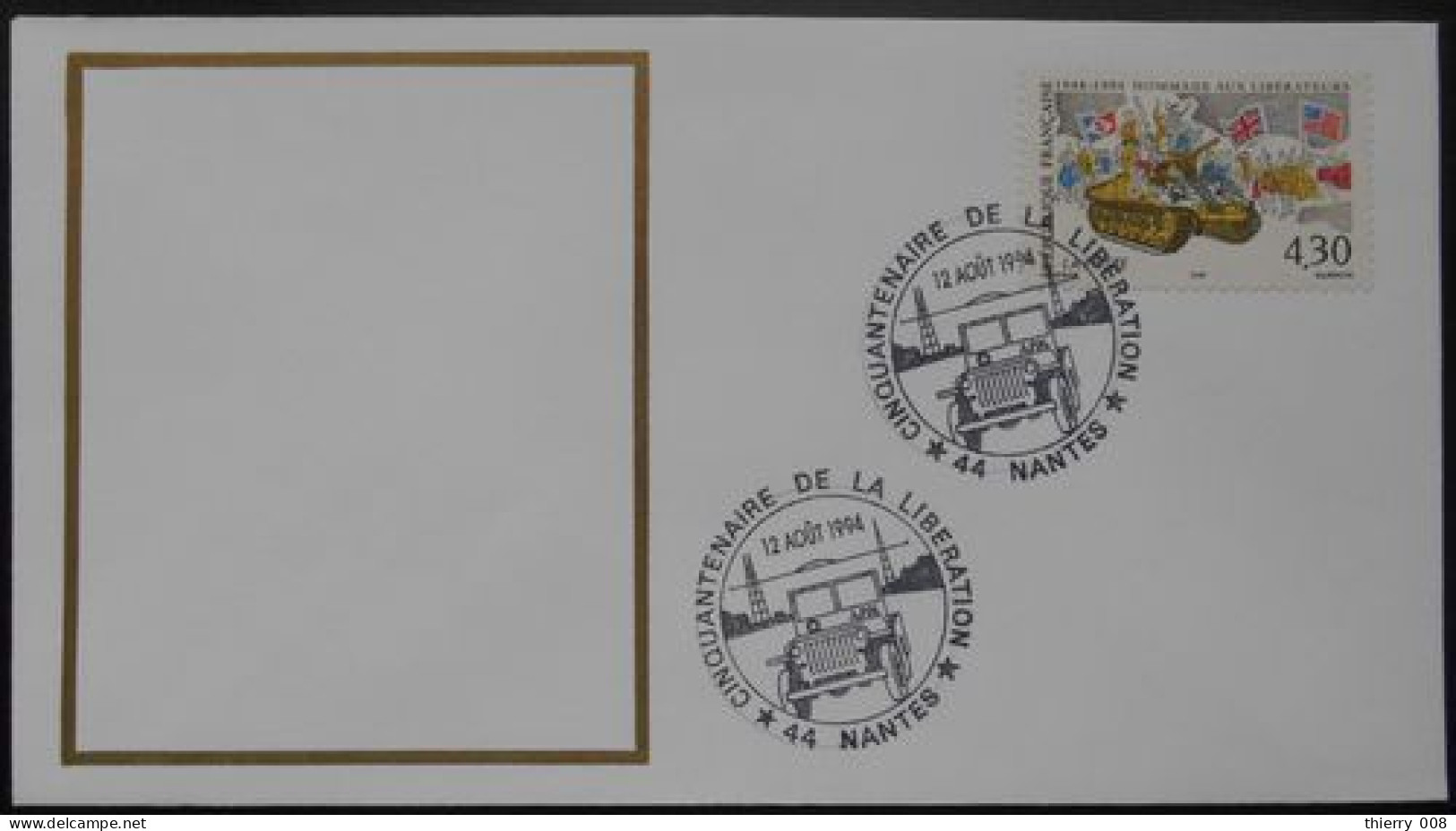 N10 Cachet Temporaire Nantes 44 Loire Atlantique Cinquantenaire De La Libération 12 Août 1994 - Commemorative Postmarks