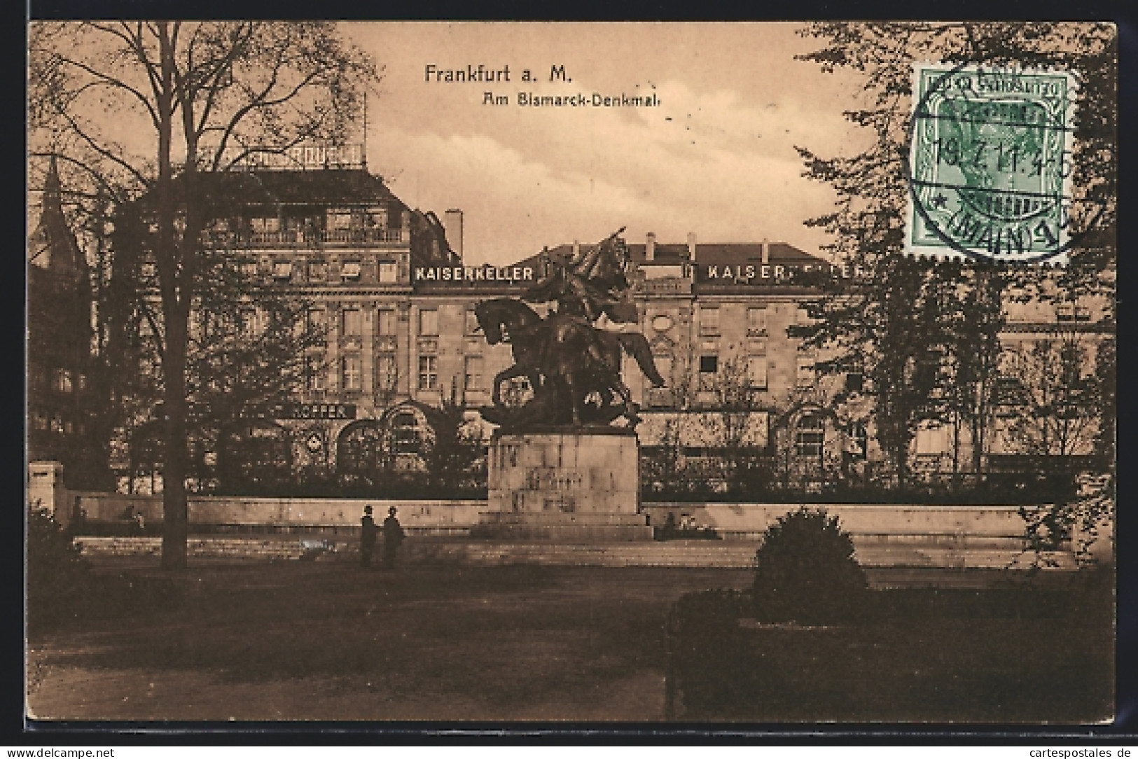 AK Frankfurt A. M., Bismarck-Denkmal Und Kaiserkeller  - Frankfurt A. Main
