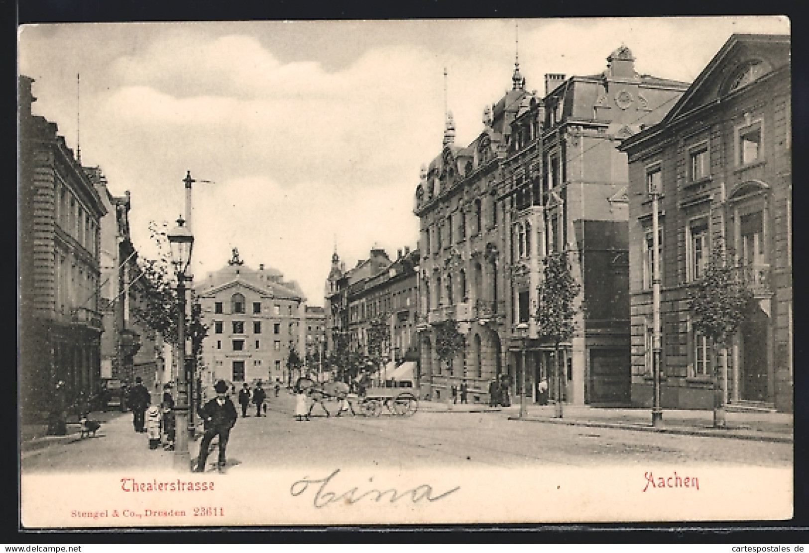 AK Aachen, Fussgänger In Der Theaterstrasse  - Aachen