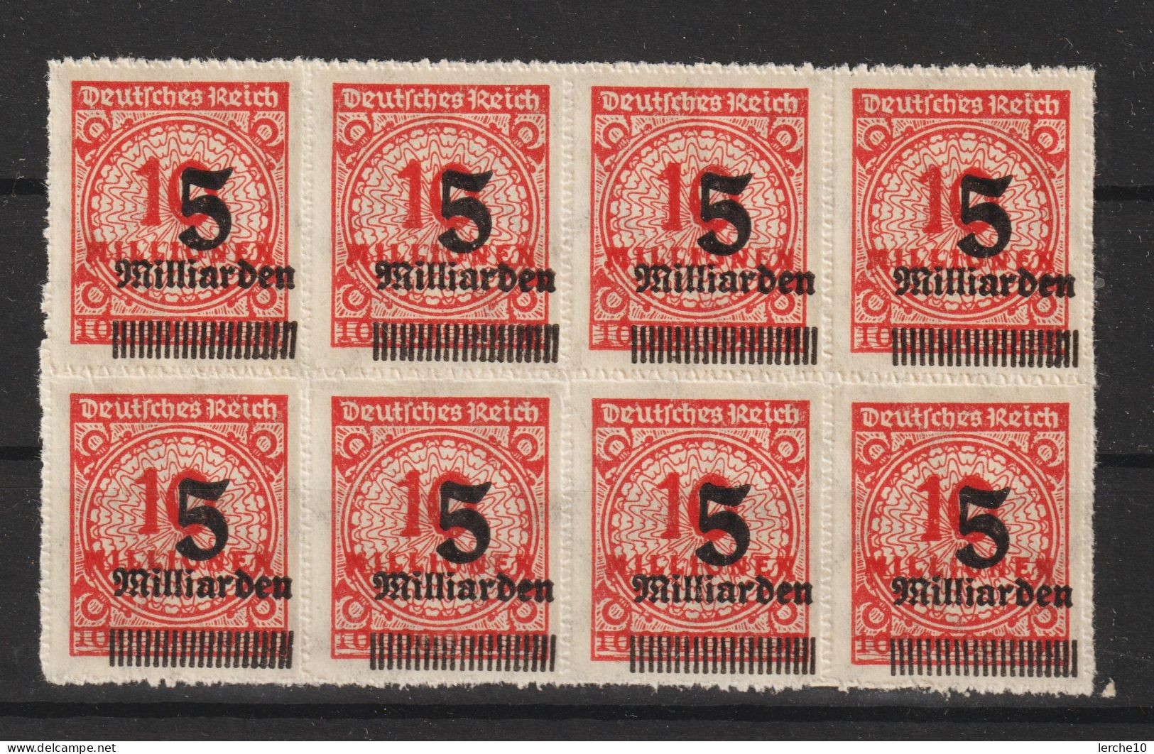 MiNr. 334 B ** Achter-Block  (0393) - Unused Stamps