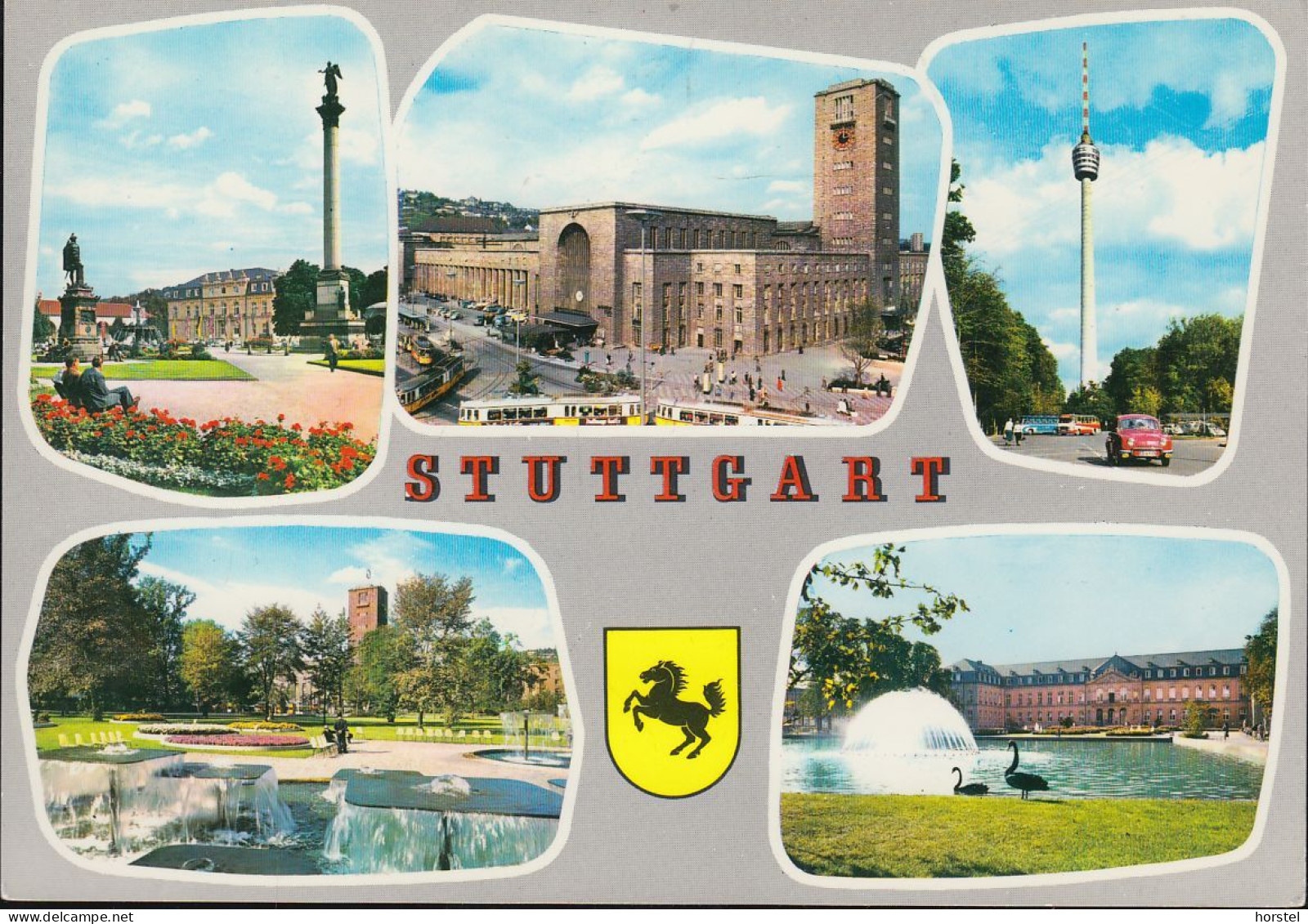 D-70173 Stuttgart - Alte Ansichten - Hauptbahnhof - Cars - Renault - Straßenbahn - Tram - Wappen - Stuttgart