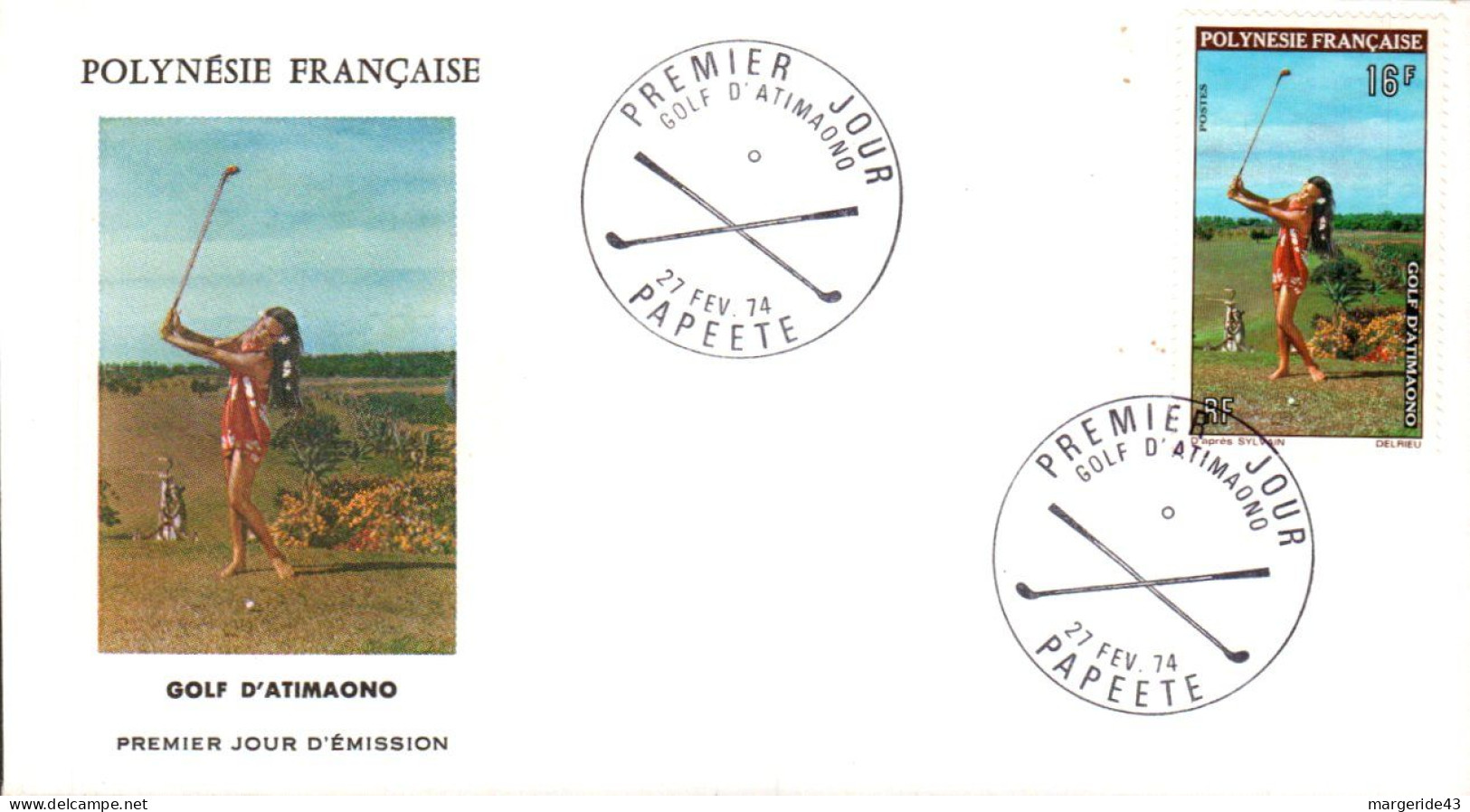 POLYNESIE FDC 1974 GOLF - FDC