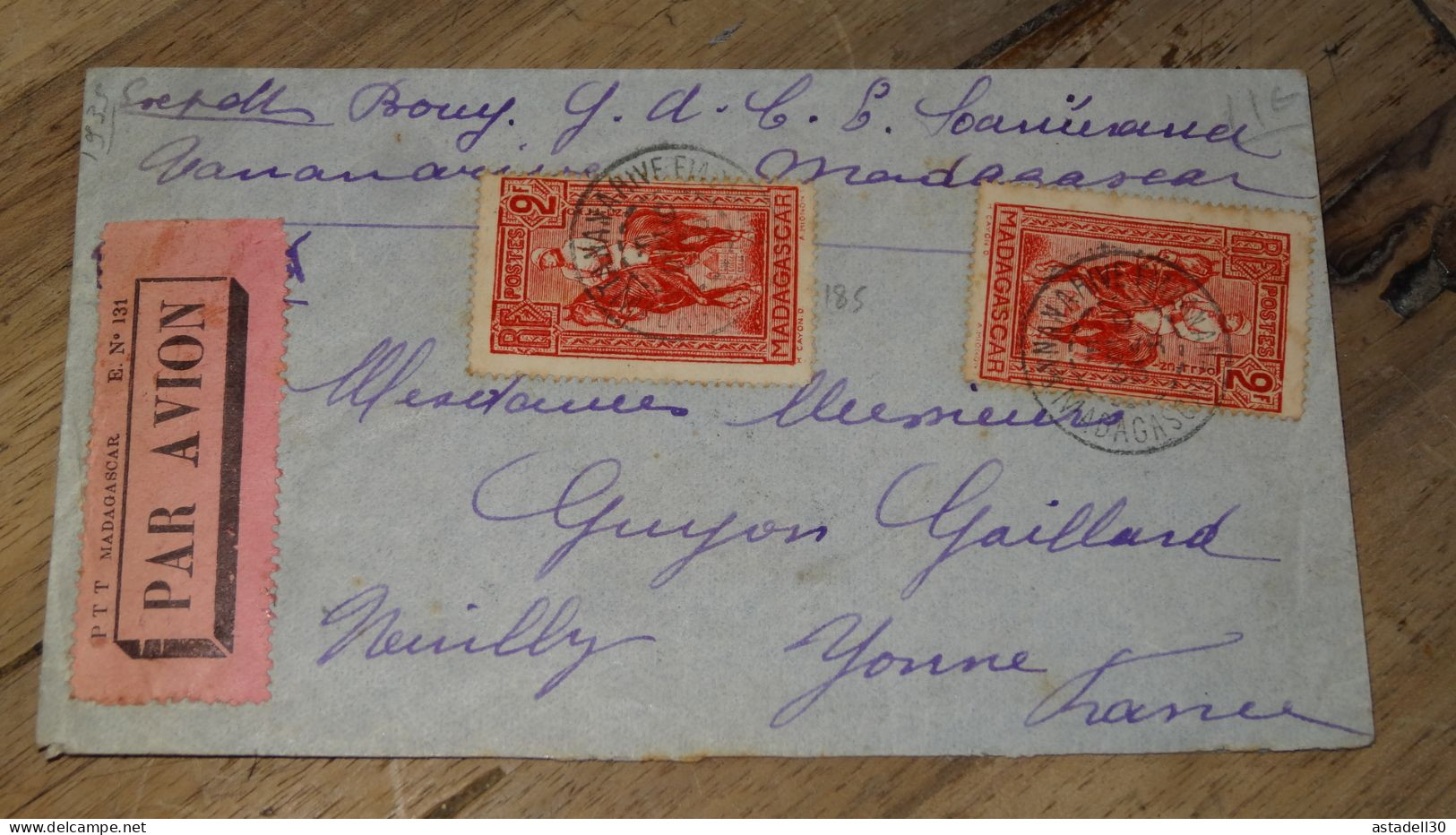 Enveloppe MADAGASCAR, Avion - 1935 ......... ..... 240424 ....... CL-10-5 - Lettres & Documents