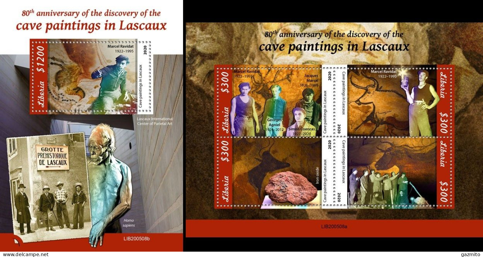 Liberia 2020, Art, Cave Painting, 4val In BF +BF - Vor- Und Frühgeschichte