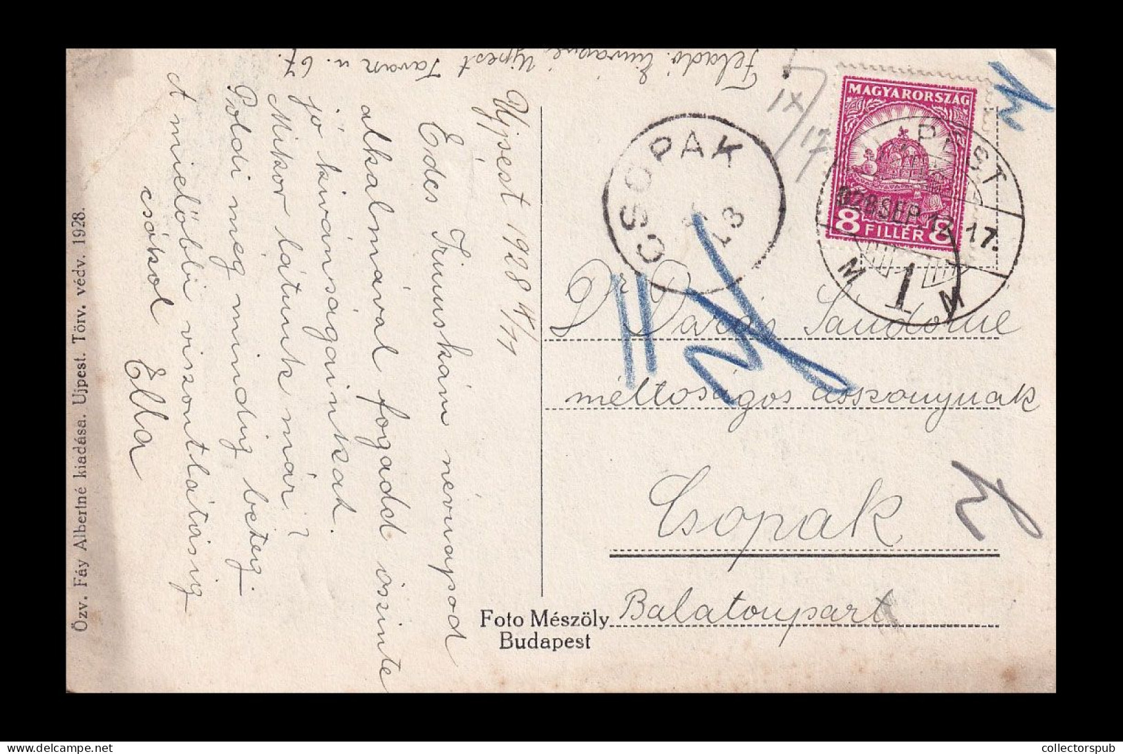 UJPEST 1928. Vintage Postcard - Hungary
