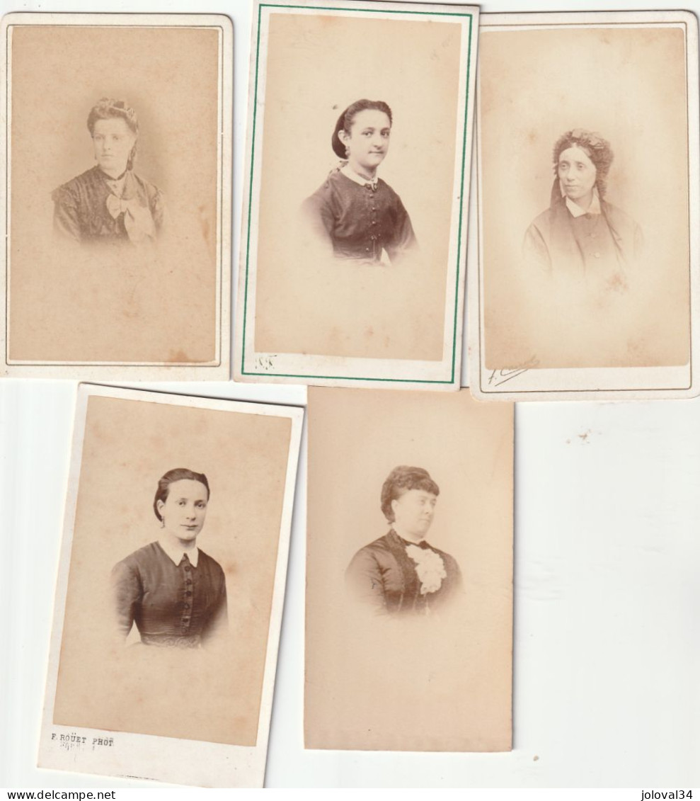 Lot N° 29 - 10 Photos Format CDV Femme - Alte (vor 1900)