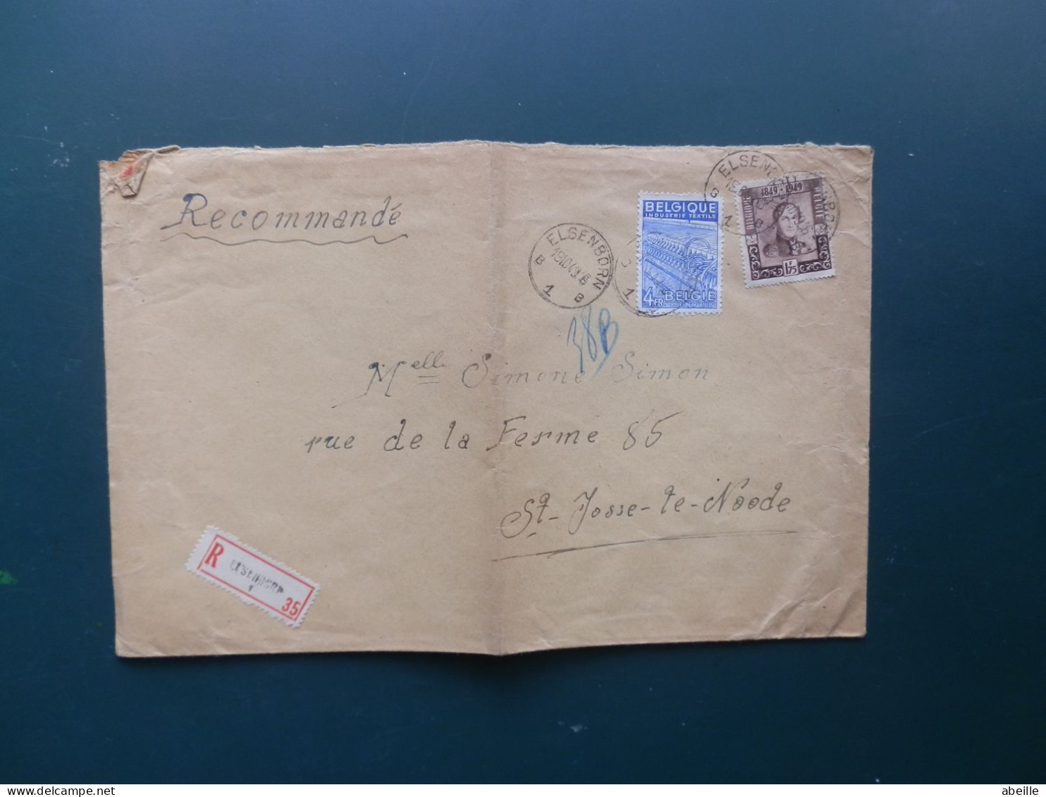 GROOT FORMAAT  LOT47 / LETTRE RECOMM. 1949 - Brieven En Documenten