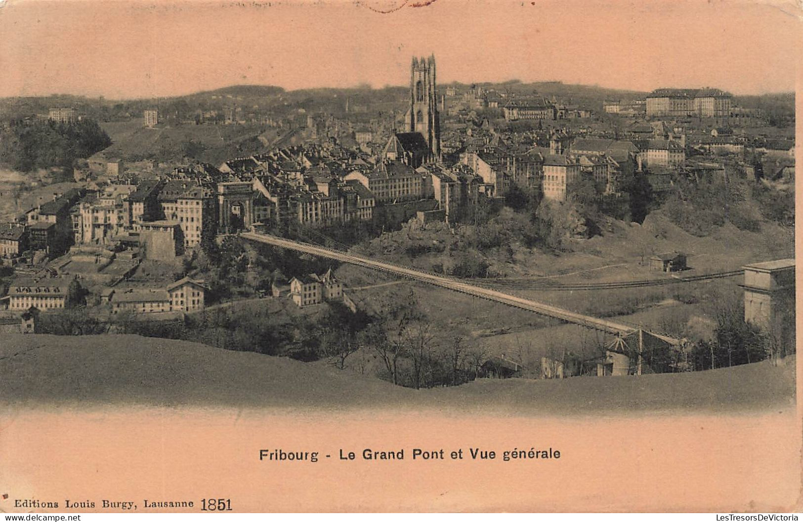 SUISSE - Fribourg - Vue Sur Le Grand Pont Et Vue Générale - Vue Sur Une Partie De La Ville - Carte Postale Ancienne - Fribourg