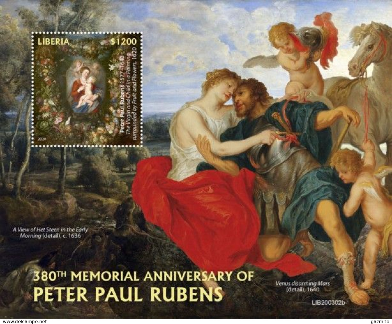 Liberia 2020, Art, Rubens, Madonna, BF - Paarden