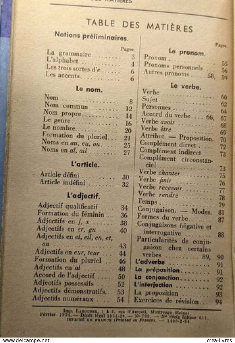 Grammaire Cours élémentaire Ancienne Grammaire Enfantine - Livre De L'élève - Unclassified