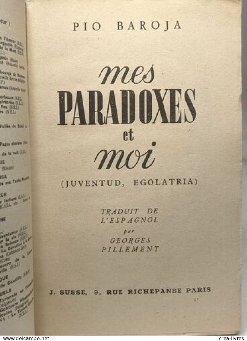 Mes Paradoxes Et Moi - Other & Unclassified