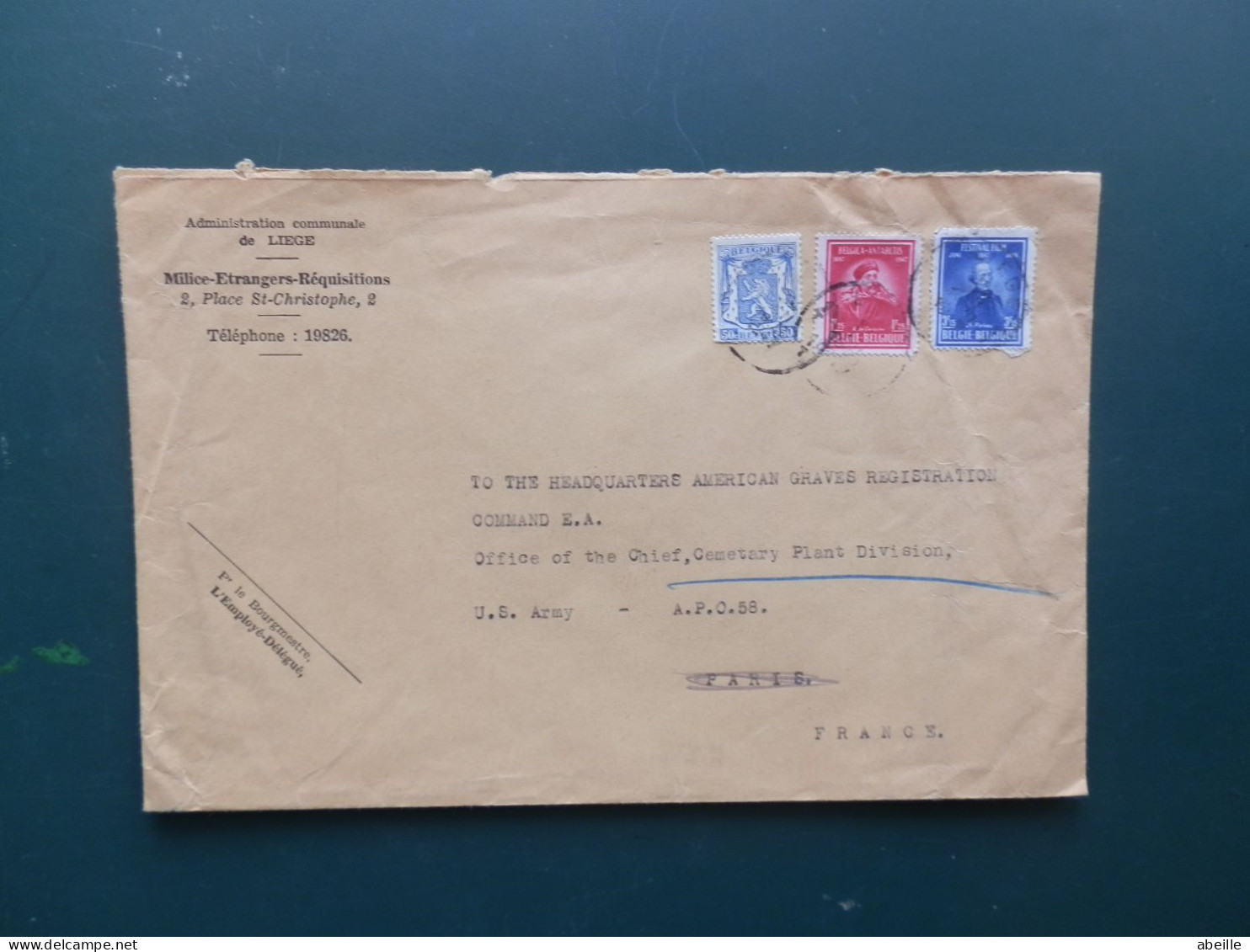 GROOT FORMAAT  LOT48 / LETTRE BELGE POUR PARIS - Storia Postale