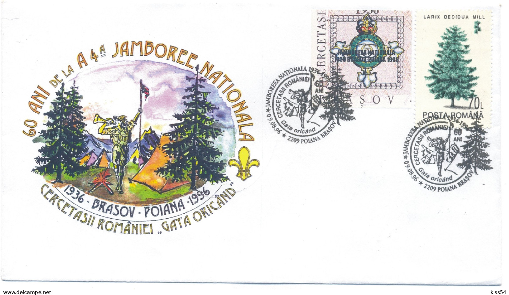 SC 40 - 546 Scout ROMANIA - Cover - Used - 1996 - Covers & Documents